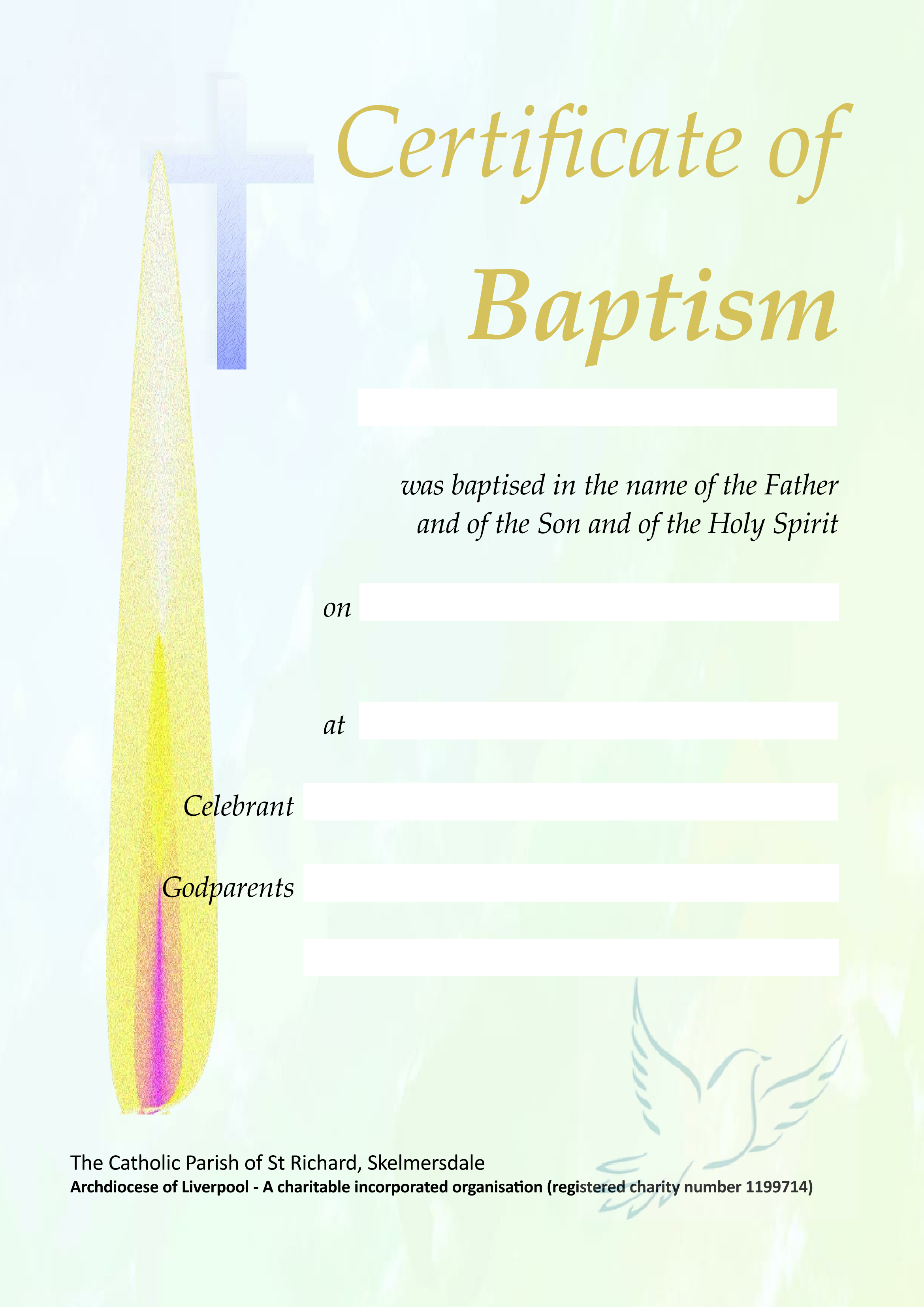 Certificate of Baptism - 2024 