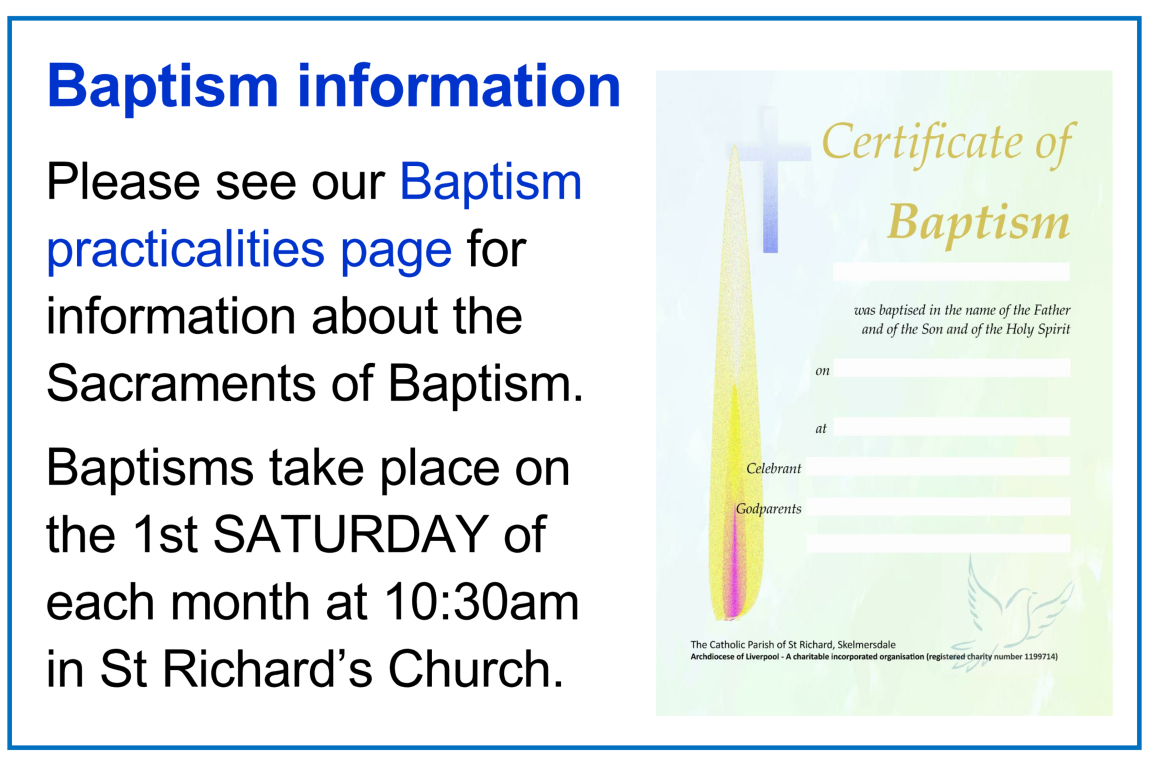 Baptism information Page 1