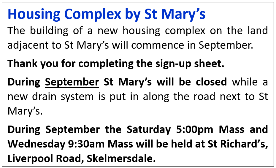 St Mary Masses September